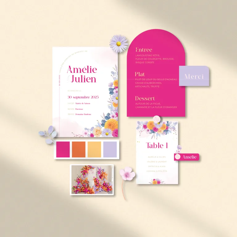 Moodboard thème du mariage